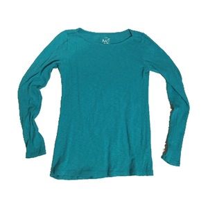 JCrew Teal Artist Long Sleeve Tee Small